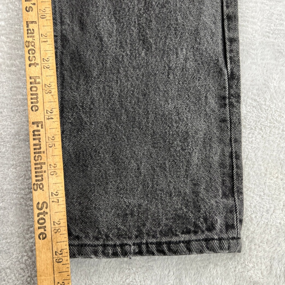VTG Levi's 501 Jeans 30x30 Black Acid Wash Made USA Button Fly 90s Straight Leg - Picture 3 of 10